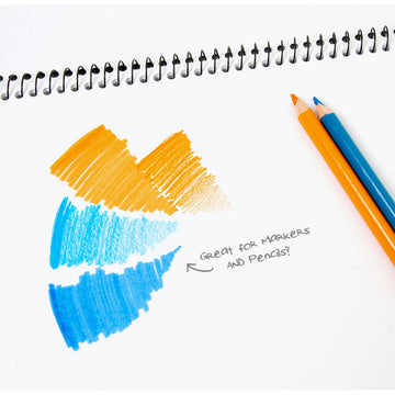 An A4 sized black visual diary with a spiral bound side.