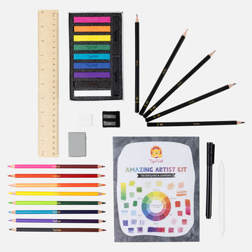 A box set titled 'Amazing Artist Kit' with a three by three grid of different drawings.