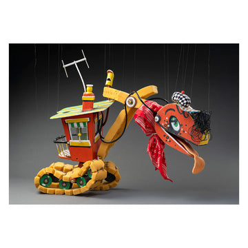 A postcard with a photo of Bill Steamshovel from Mr Squiggle.