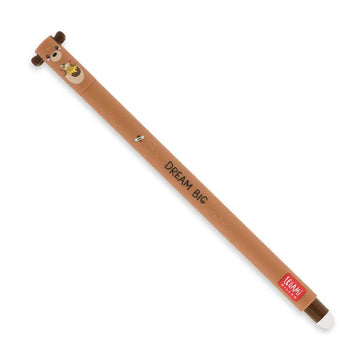 A light brown pen with an image of a bear eating honey at the top and the text 'Dream Big' written down the side of the pen.