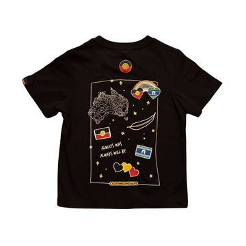 A black tshirt with an outline of an eagle.