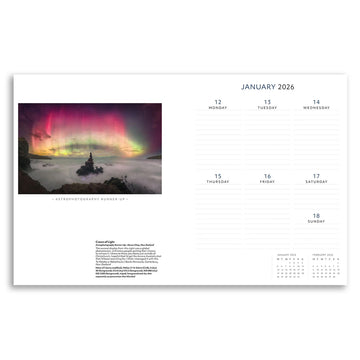 Diary cover featuring a bird on a branch with a butterfly, titled 'Nature Photographer of the Year Diary 2026'.