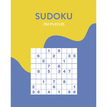 'Sudoku' book cover featuring a blue and yellow background with an incomplete sudoku game.