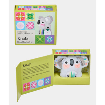 A koala soft toy in a bean shape.
