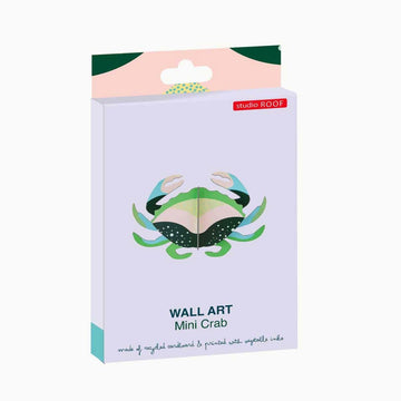 A 3D model of a crab made from coloured cardboard.