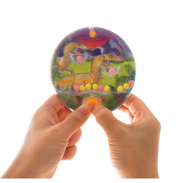 Three round water games each with a different dinosaur background.