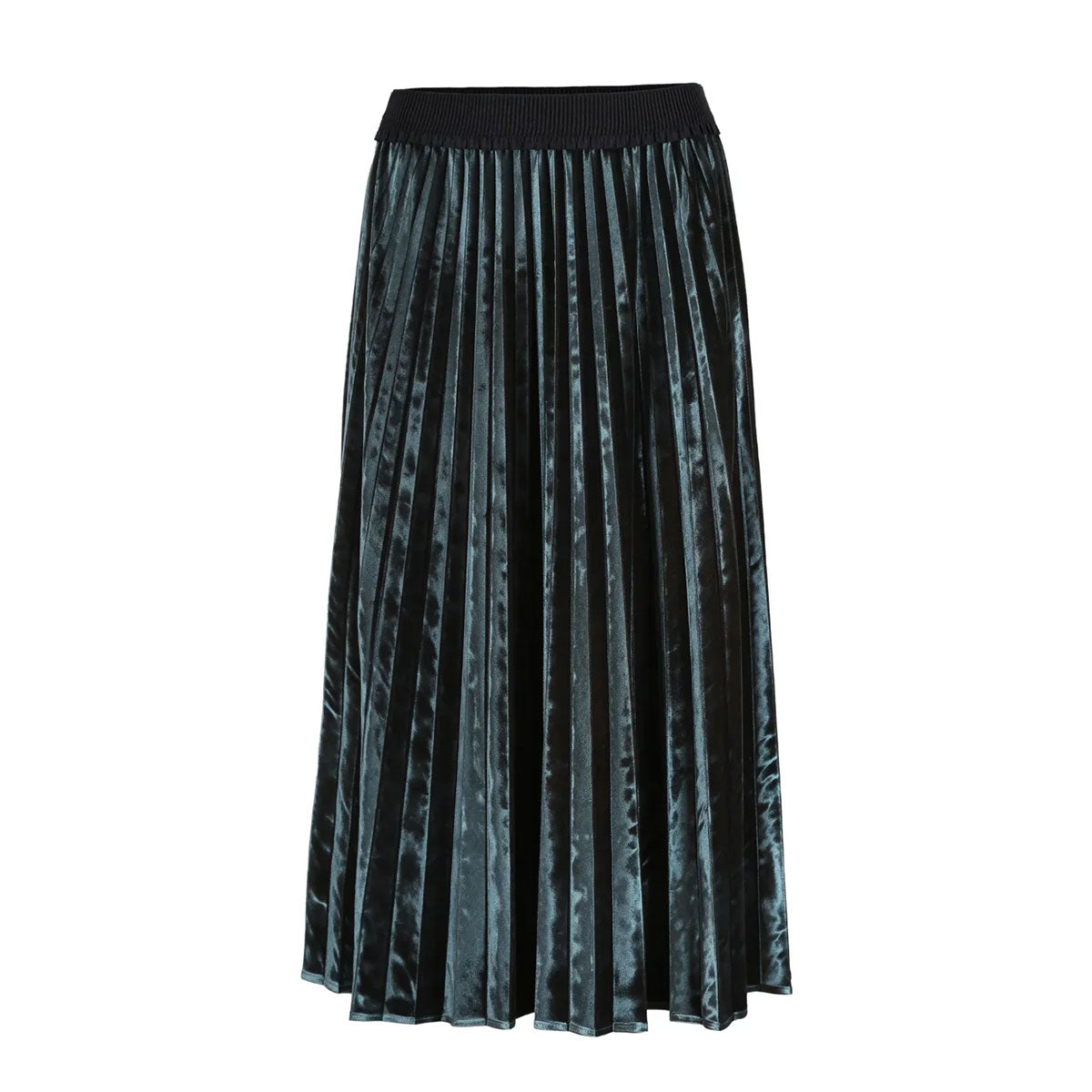 Dark green metallic outlet pleated skirt