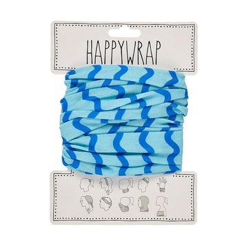 Blue and white striped wrap with 'Happywrap' branding on a white background