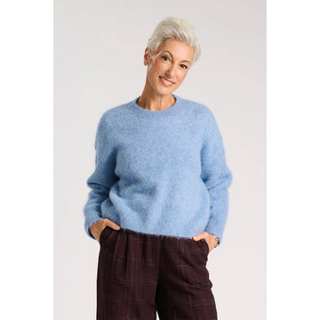 Light blue sweater on a white background.
