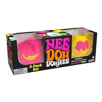 A box with two squish toys and the text 'Nee Doh Dohjees' on the front.
