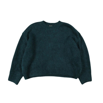 Dark green sweater on a white background.