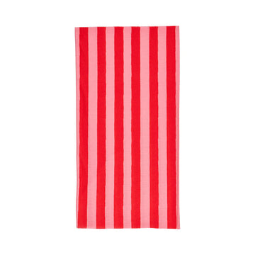 Red and pink striped headband on a white background with 'Happywrap' branding.