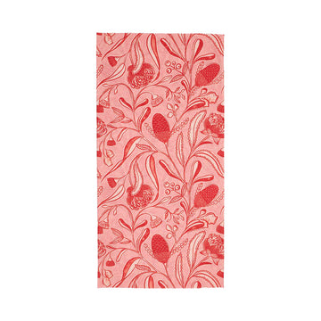 Pink floral headband with packaging on a white background.