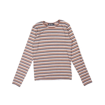 Striped long-sleeve shirt on a white background.