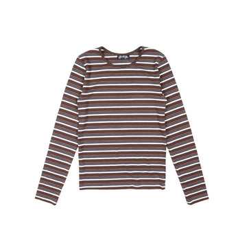 Striped long-sleeve shirt on a white background.