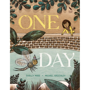 Book cover of 'One Day' with a child and dragonfly illustration.
