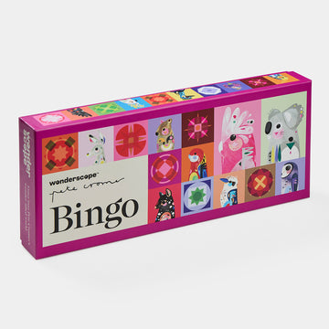 A board game titled 'Pete Cromer Bingo' with illustrations of animals by Pete Cromer.
