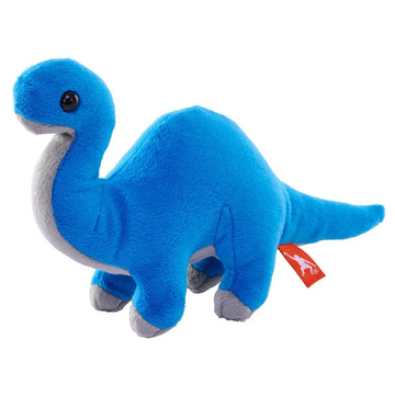 A blue brontosaurus plush toy.