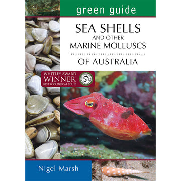 Book cover of 'Sea Shells and Other Marine Molluscs of Australia' with images of shells and a fish.
