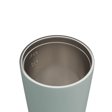 Light gray cup with a lid on a white background, branded 'made by Fressko'.