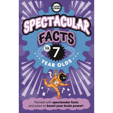 'Spectacular Facts for 7 Year Olds' book cover featuring an astronaut dancing.