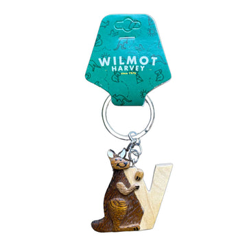 Keychain with kangaroo and letter 'Y' on a white background