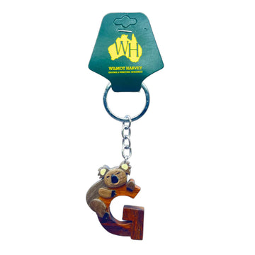 Keychain with a koala design on a white background.