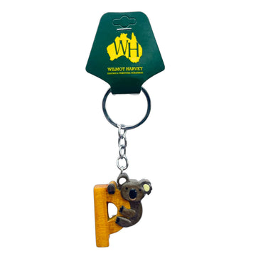 Keychain with a koala design on a white background.