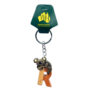 Keychain with a koala design on a white background.