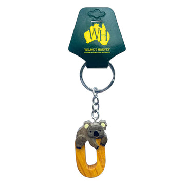 Keychain with a koala design on a white background.
