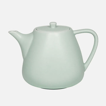 Light green teapot on a white background.