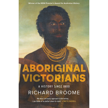 'Aboriginal Victorians' book cover featuring an illustration of an Aboriginal man.