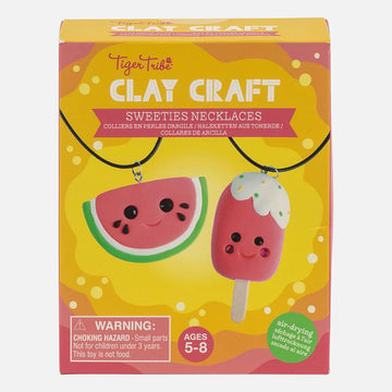 A box titled 'Clay Craft' with a picture of two necklaces, one shaped like a watermelon slice and the other as an icecream.