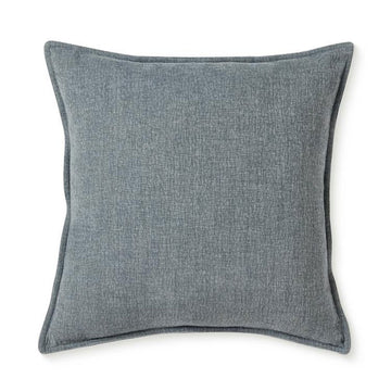 Gray square cushion on a white background.