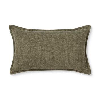 Green rectangular cushion on a white background.