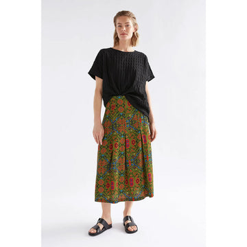 Patterned skirt on a white background.