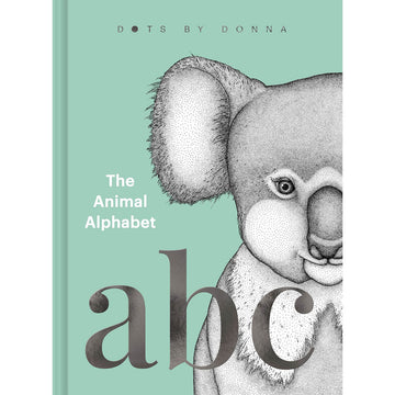 'Dots by Donna The Animal Alphabet' book cover featuring an illustration of a koala and the letters 'abc'.