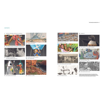 Front cover of the 'the museum' magazine with a white line drawing of Mr Squiggle on a yellow background.