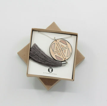 Necklace Wooden Sienna Tassle - Buttonworks