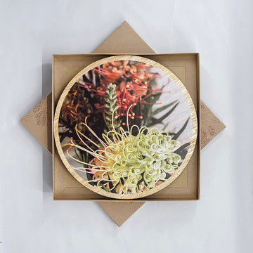 Table Mat Round Botanic Grevillea Coloured Set of 4 - ButtonWorks