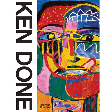 'Ken Done' book cover features a colourful painted, abstract image of a face, and ‘Ken Done’ in big bold text. 