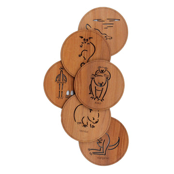 Coasters Round Animals Set of 6 - Buttonworks
