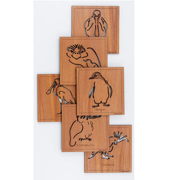 Coasters Square Birds Set of 6 - Buttonworks