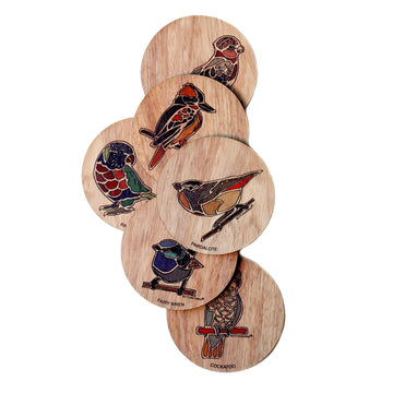 Coasters Coloured Birds Set of 6 - Buttonworks