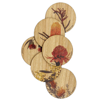 Coaster Coloured Wildflower Set of 6 - Buttonworks
