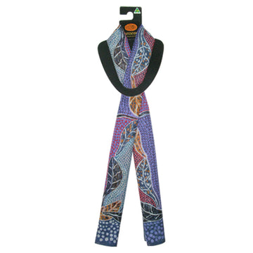 Scarf Norman Cox Bush Leaves Blue - Outstations