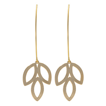 Earrings Triple Leaves Gold - Bec Stern