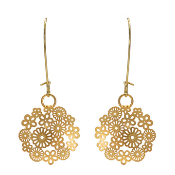 Earrings Floral Laser Cut Gold - Bec Stern
