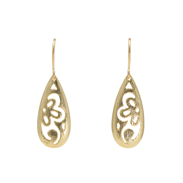 Earrings Flower Water Drops Gold - Bec Stern