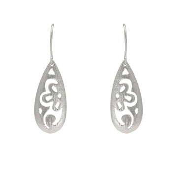 Earrings Flower Water Drops Silver - Bec Stern